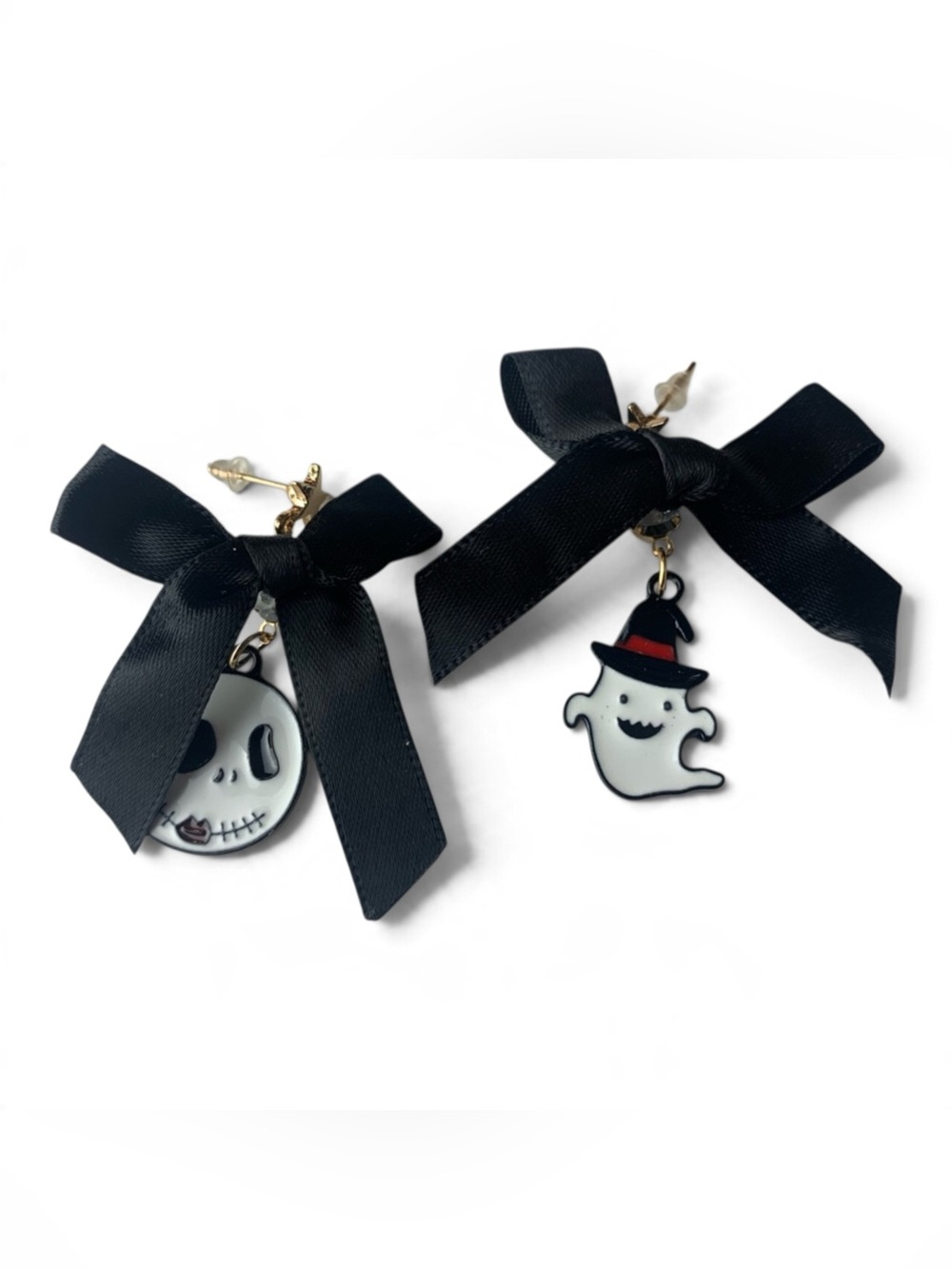 Spooky-Cute Halloween Earrings Lightweight Skull and Ghost Dangle Jewelry